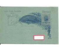 1895 Carta Bilhete em Francês, CB-49-e Union Postale Universelle ´Brésil  80 Réis, selo fixo ESCASSA 15.349